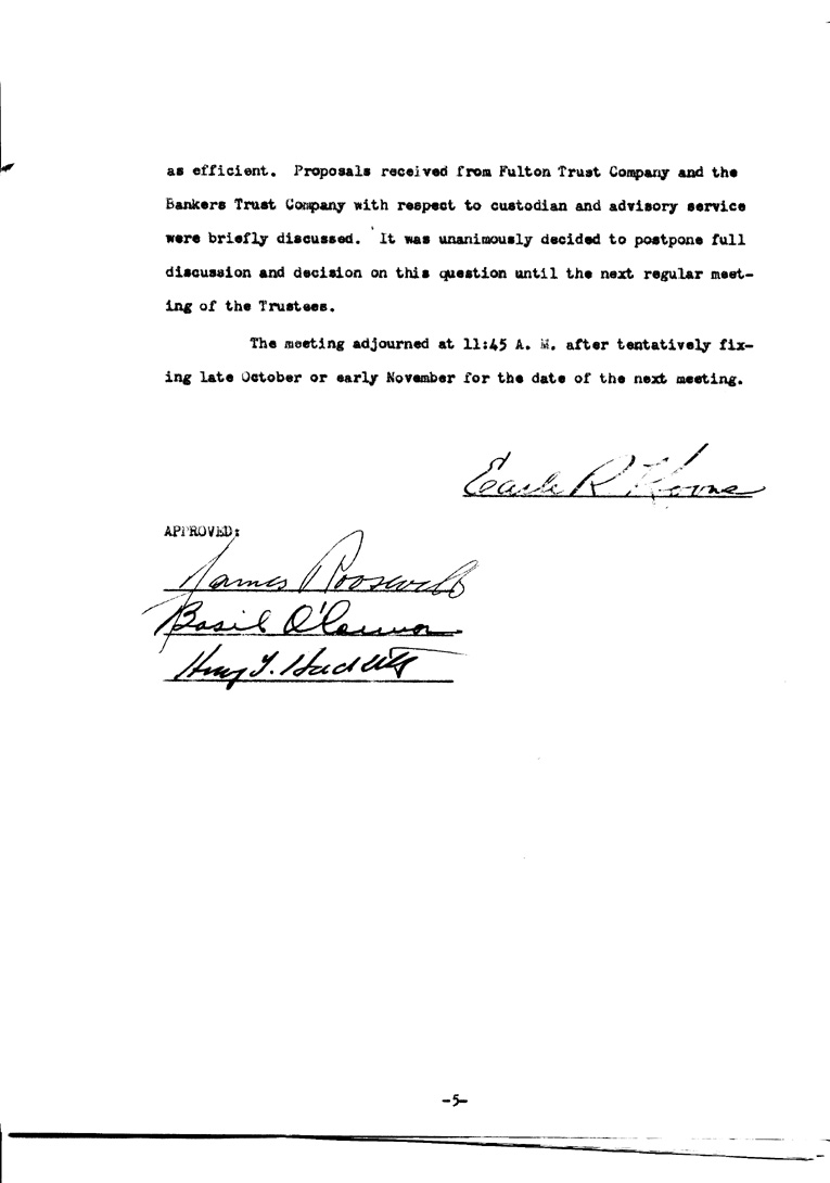 [a902ab07.jpg] - Minutes of Trustees meeting for F.D.R.'s estate July 20, 1948