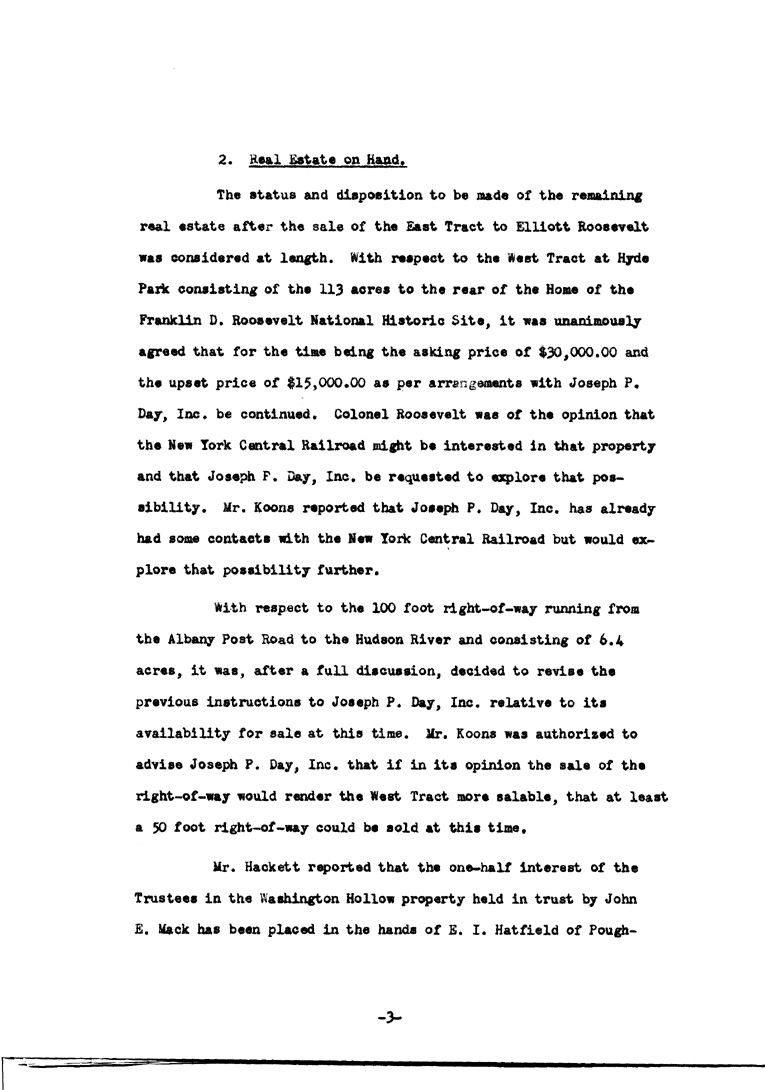 [a902ac06.jpg] - Agenda and Minutes of Trustees meeting for F.D.R.'s estate June 10, 1948