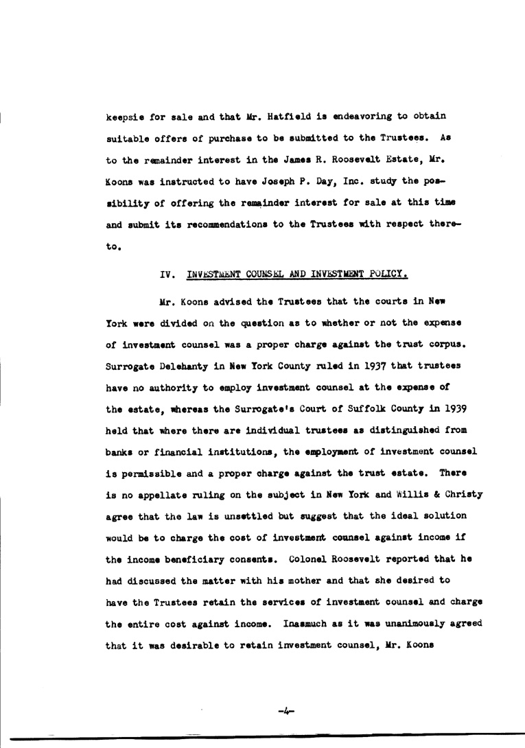 [a902ac07.jpg] - Agenda and Minutes of Trustees meeting for F.D.R.'s estate June 10, 1948