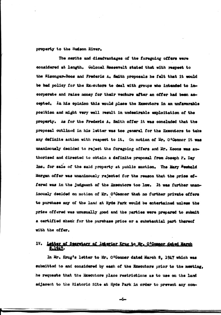 [a902ae15.jpg] - Agenda and Minutes of Meeting of Executors of F.D.R.'s estate April 1, 1947