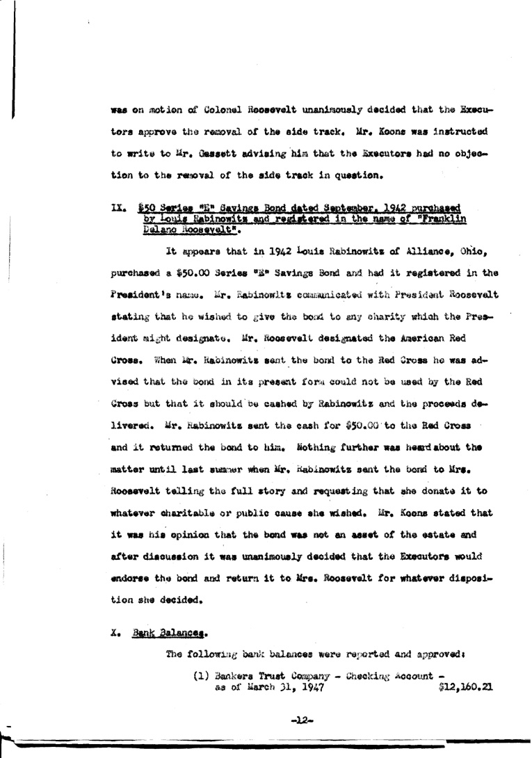 [a902ae21.jpg] - Agenda and Minutes of Meeting of Executors of F.D.R.'s estate April 1, 1947