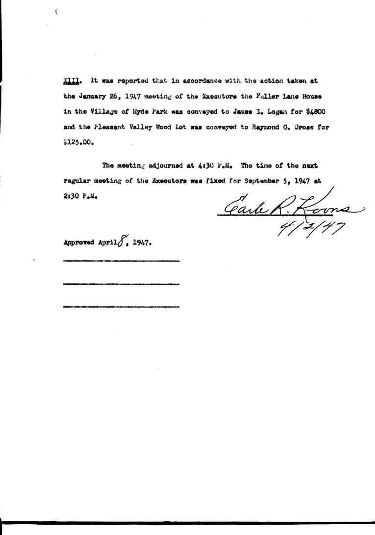 [a902ae23.jpg] - Agenda and Minutes of Meeting of Executors of F.D.R.'s estate April 1, 1947