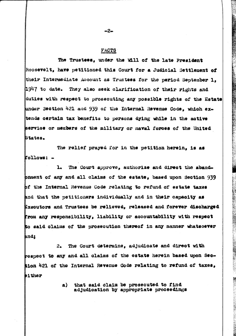 [a902af02.jpg] - Agenda and Minutes of Meeting of Executors of F.D.R.'s estate April 1, 1948