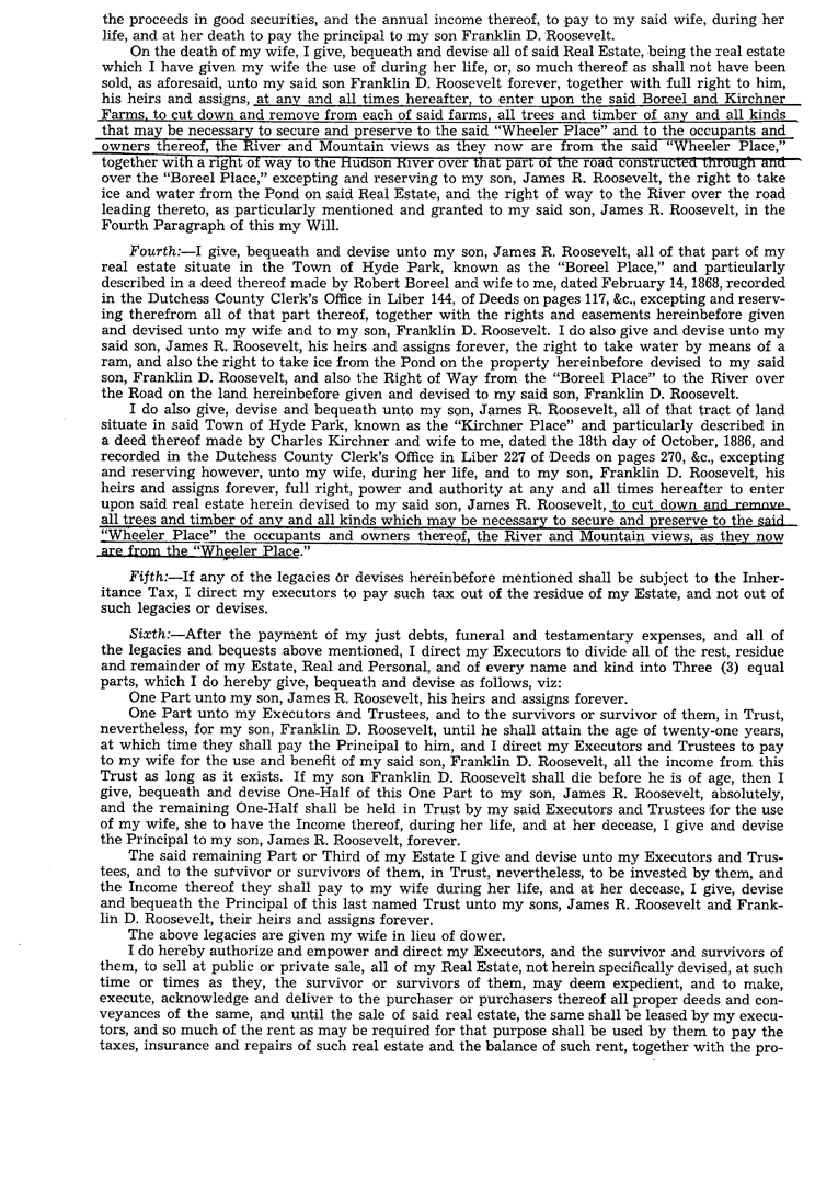 [a902at02.jpg] - Copy of James Roosevelts will ( Mrs. Helen D. Robinson)