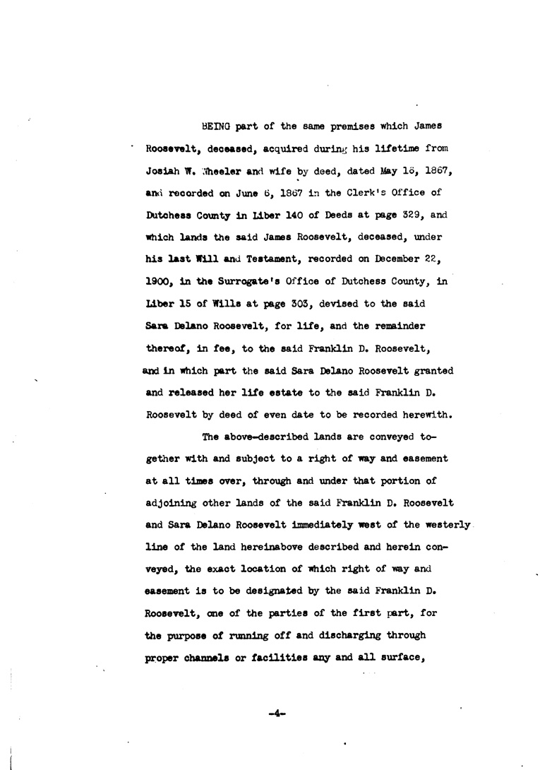 [a902au04.jpg] - Indenture betn. Franklin & Eleanor Roosevelt & US Gov agreed to convey land July24,1939