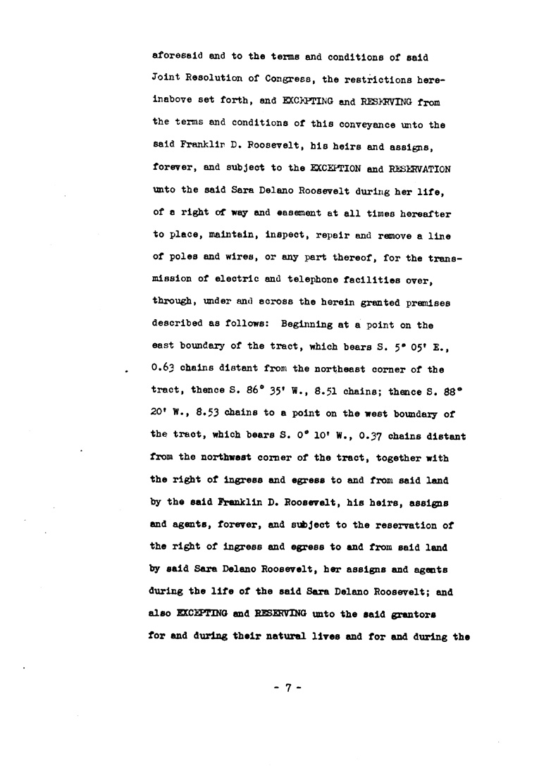 [a902au07.jpg] - Indenture betn. Franklin & Eleanor Roosevelt & US Gov agreed to convey land July24,1939