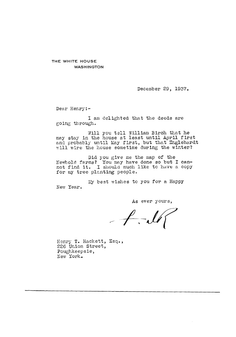 [a902ax01.jpg] - Letter to Hackett from F.D.R. December 29, 1937