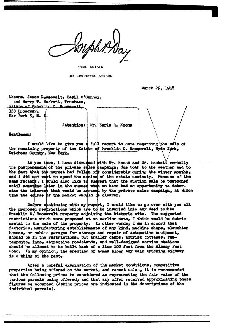 [a903ai01.jpg] - Proposal for Private Sales campaign for FDR estate - General Correspondence