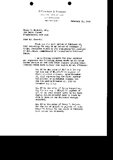 [a904ah01.jpg] - Letter  to Hackett from Koons February 21, 1950