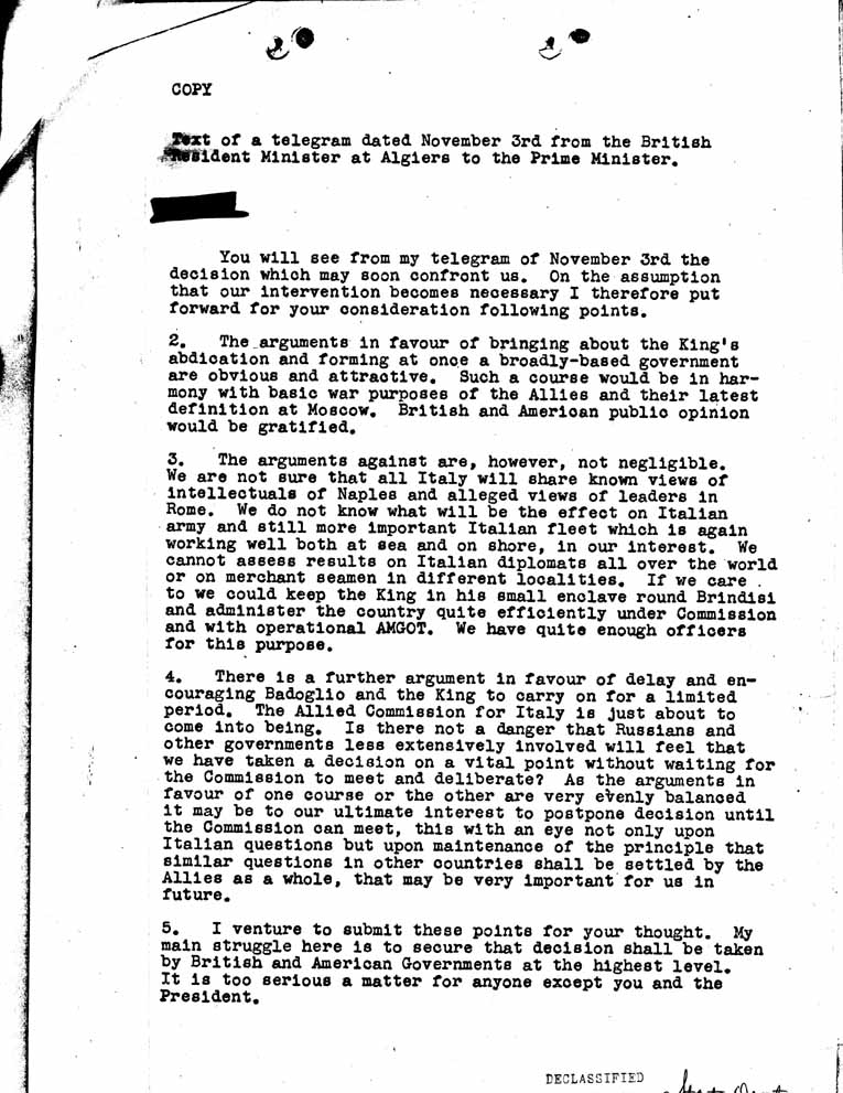 [a36t03.jpg] - Memorandum to The President: Department of State-November 9, 1943