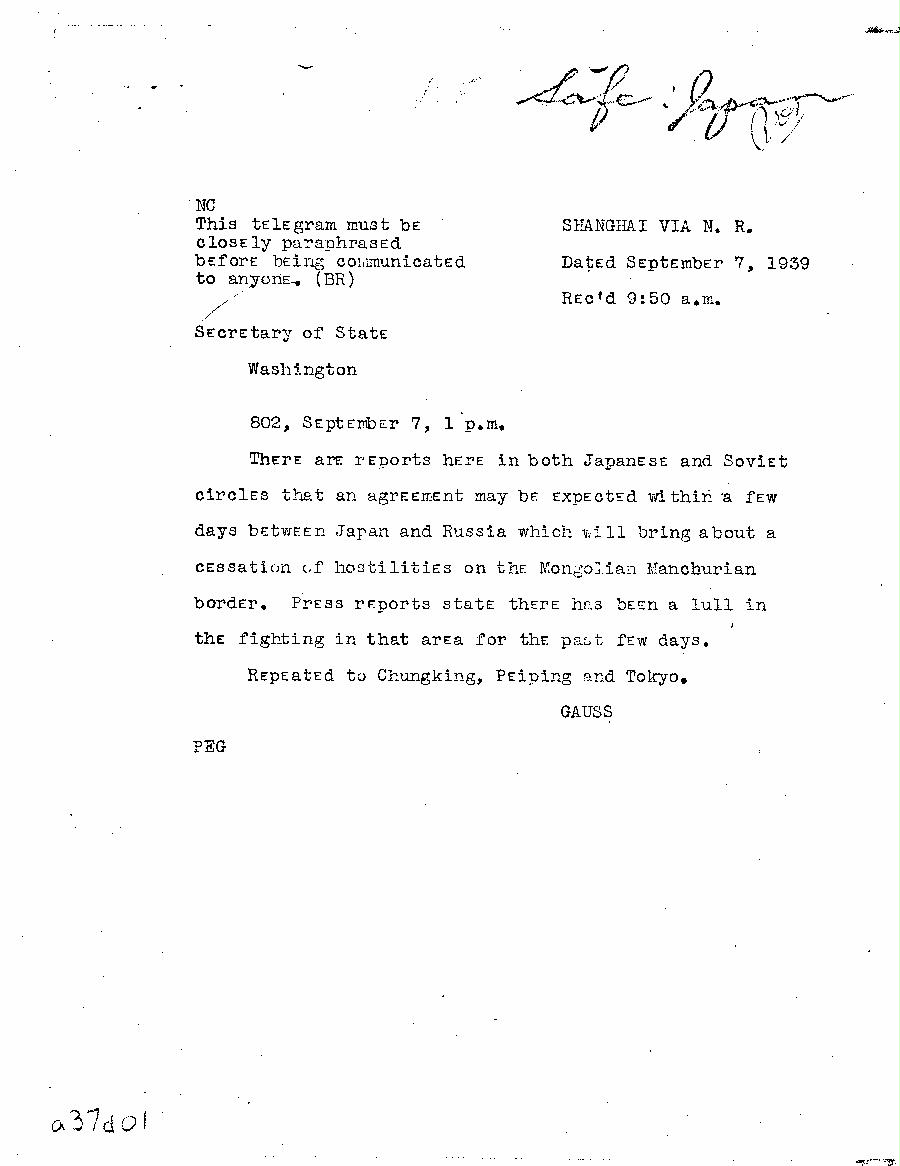 [a37d01.jpg] - Gauss-->Secretary of State-Sept 7, 1939