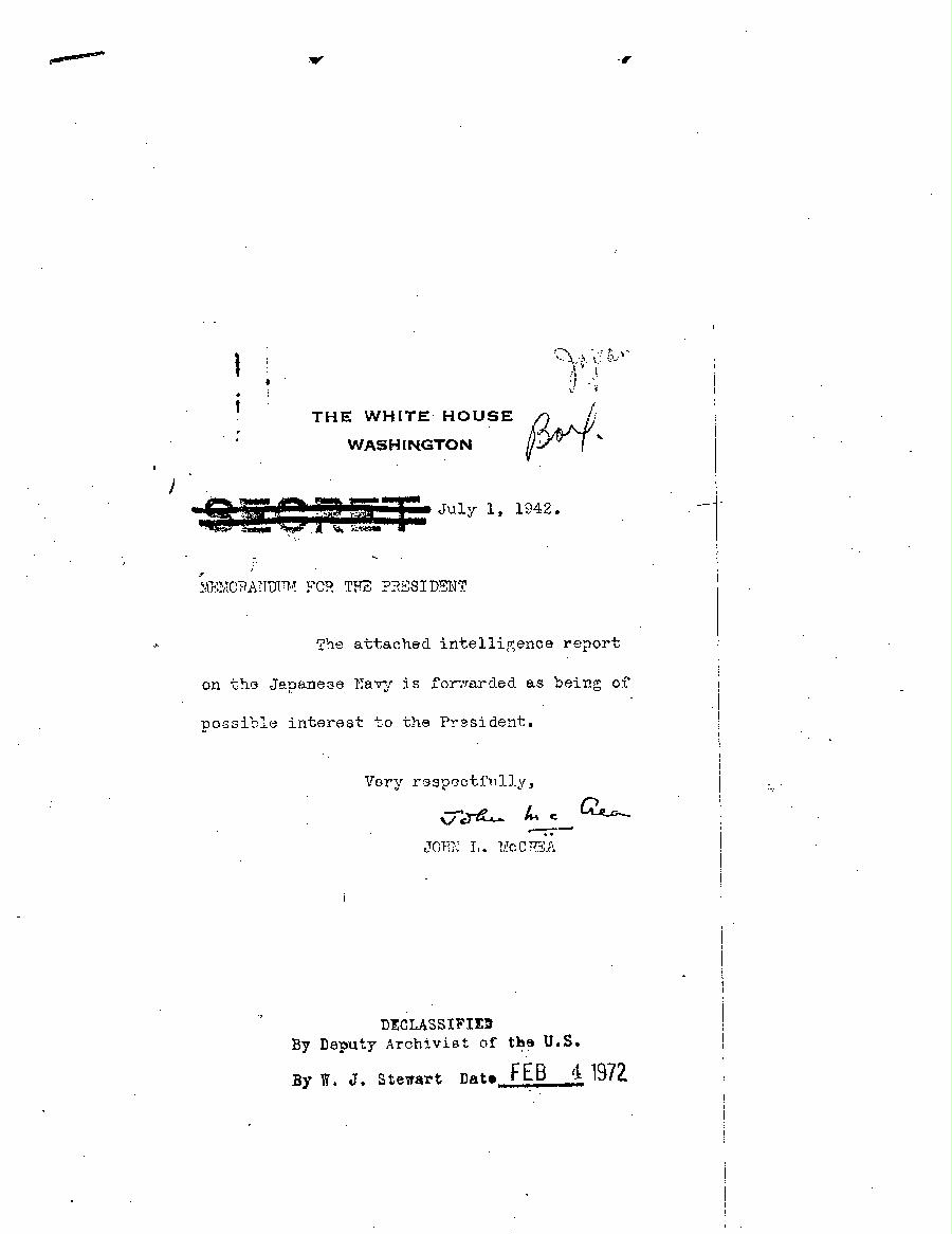 [a37m01.jpg] - Memorandum-John L. McCrea-->President-July 1, 1942