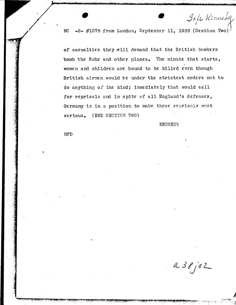 [a38j02.jpg] - Kennedy-->Secretary of State-September 11, 1939-11:48a.m.