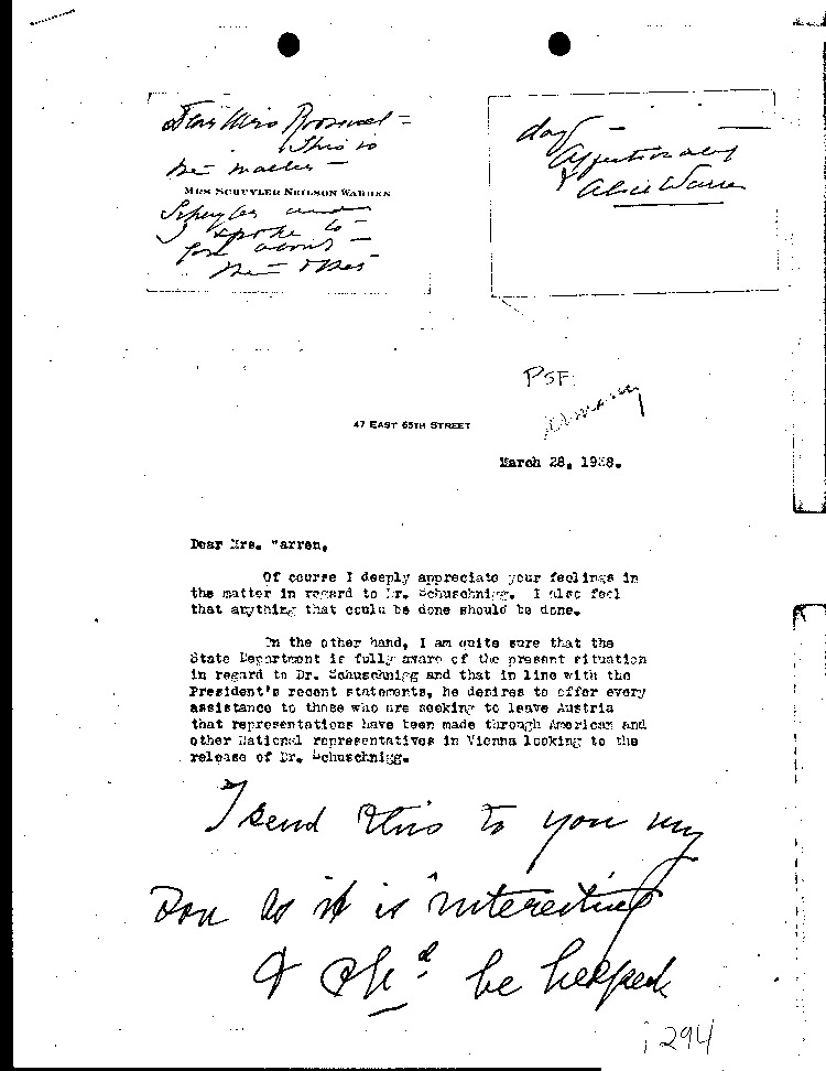 [a294ac01.jpg] - Letter to Mrs. Schuyler Nelson Warren 3/28/38