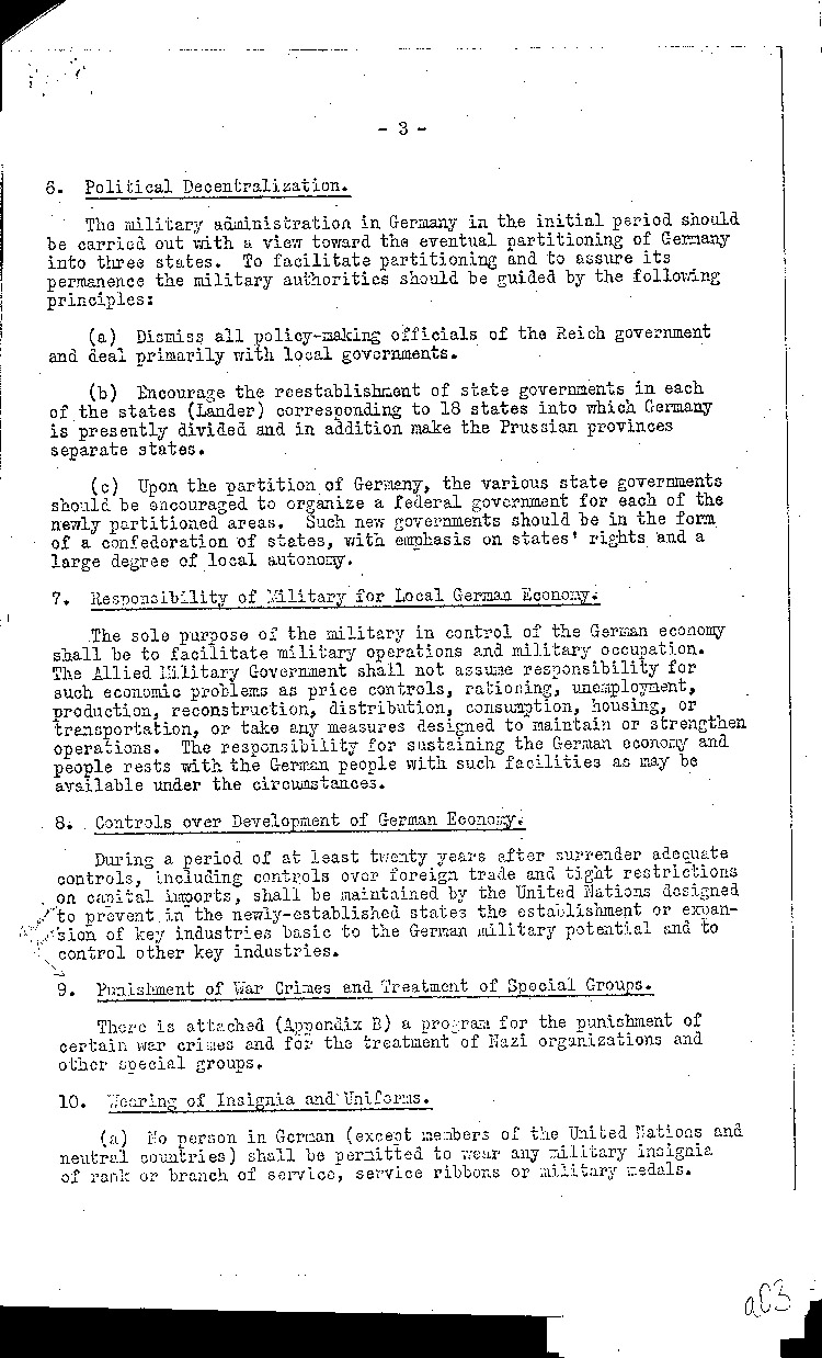 [a297a03.jpg] - Suggested Post-Surrender Program for Germany