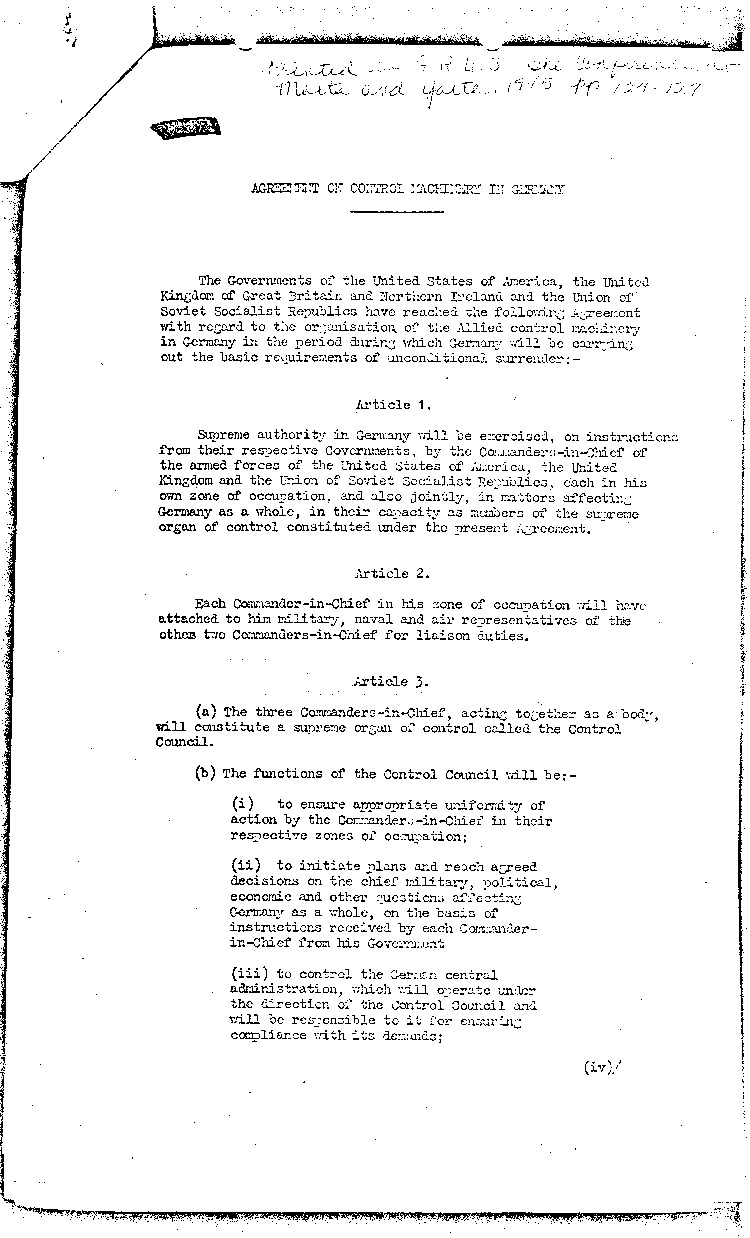 [a298f04.jpg] - Agreement on Control Machinery in Germany 11/14/44