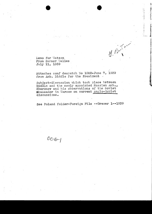 [a304oo01.jpg] - Welles memo for Watson 7/11/39