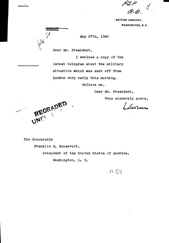 [a306n01.jpg] - Letter from LOTHIAN to President May 27th 1940