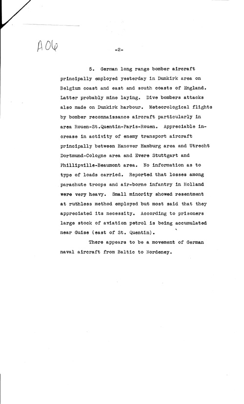 [a307a06.jpg] - Telegram on military situation 5/31/1940 - Page 5