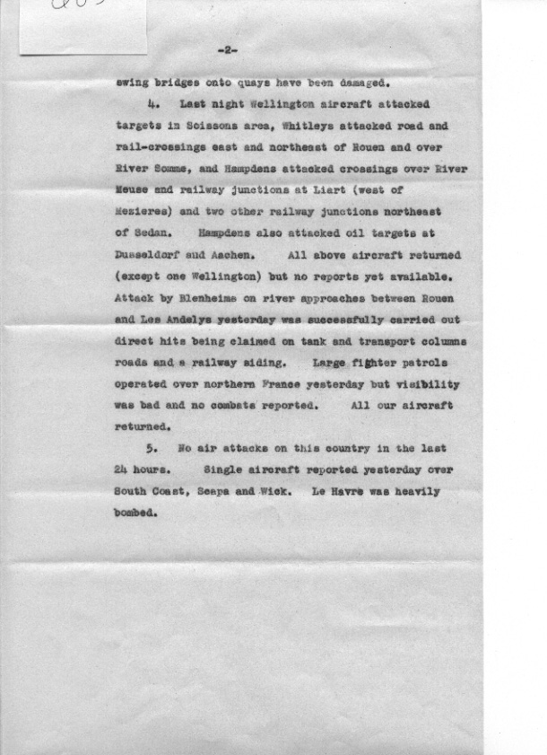 [a307q03.jpg] - Telegram on military situation 6/11/1940 - Page 2