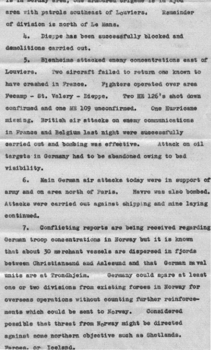 [a307q05.jpg] - Telegram on military situation 6/11/1940 - Page 2