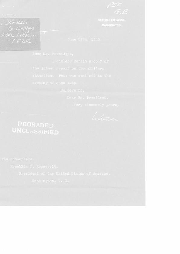 [a307r01.jpg] - Lord Lothian-->FDR 6/13/1940