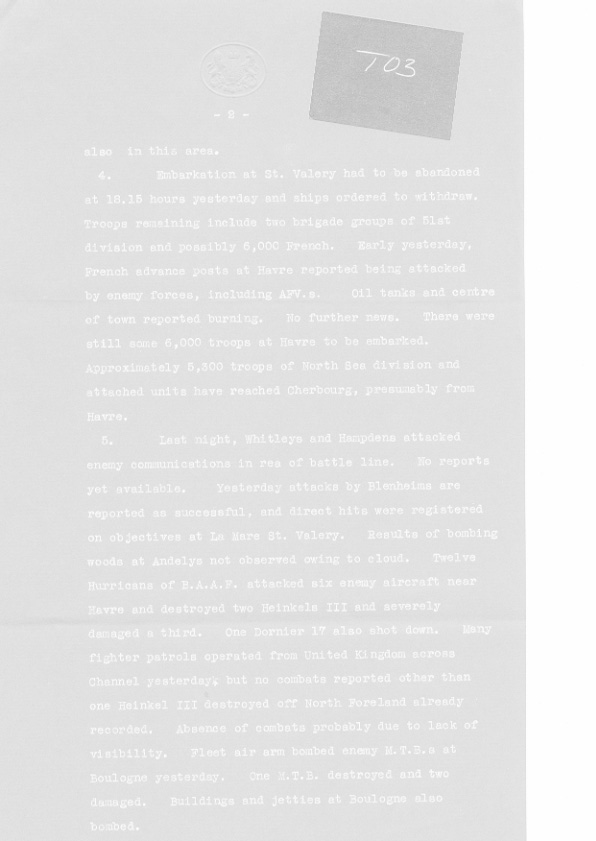 [a307t03.jpg] - Telegram on military situation 6/13/1940 - Page 2