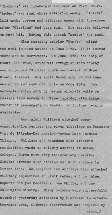 [a307x03.jpg] - Telegram on military situation 6/15/1940 - Page 2