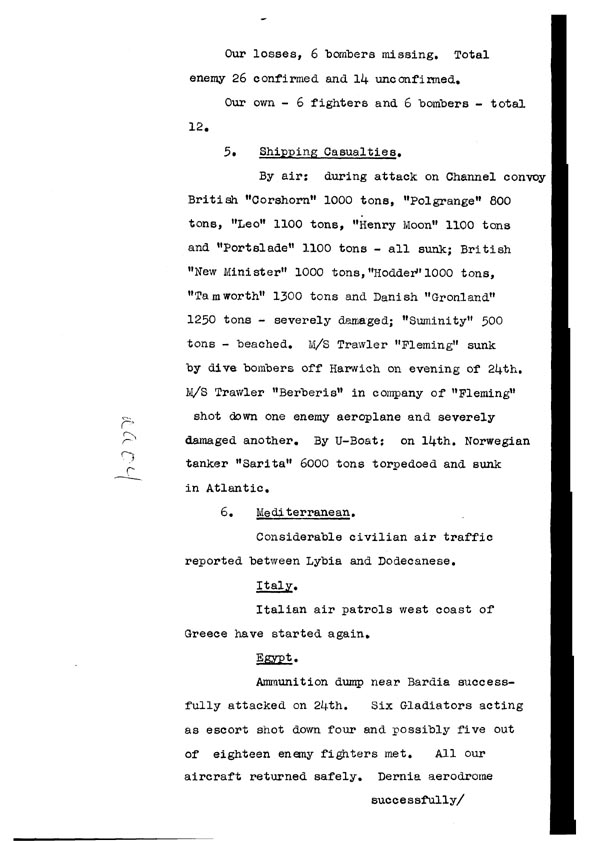 [a308aa04.jpg] - Cont-Telegram dispatched from London re. military situation  7/27/40