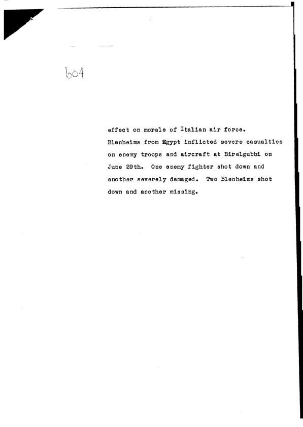 [a308b04.jpg] - Cont-Telegram dispatced from London re. military situation  6/30/40