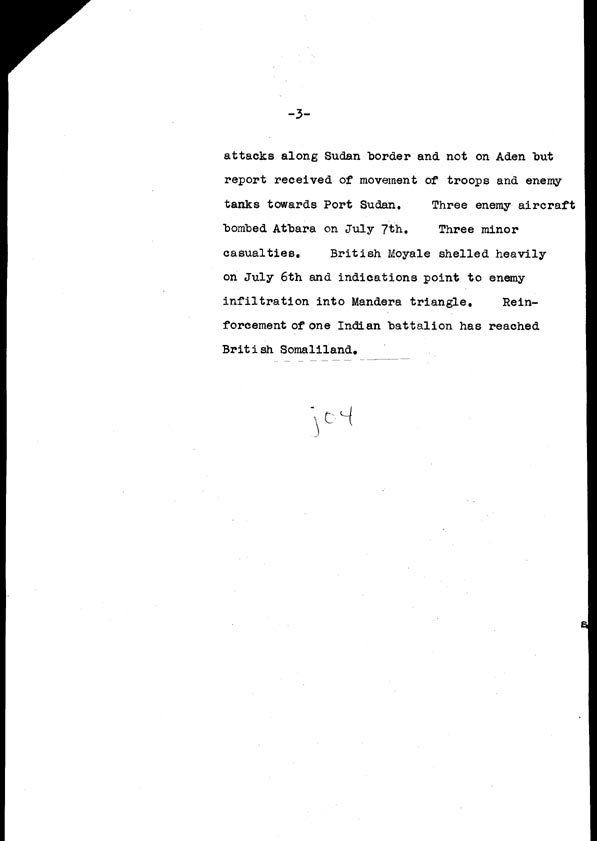 [a308j04.jpg] - Cont-Telegram dispatched from London re. military situation 7/9/40