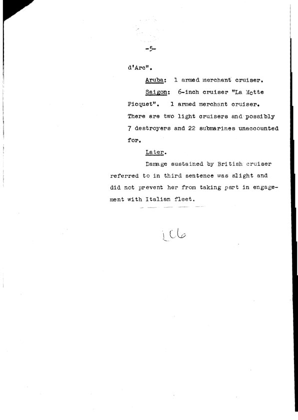 [a308l06.jpg] - Cont-Telegram dispatched from London re. military situation  7/12/40