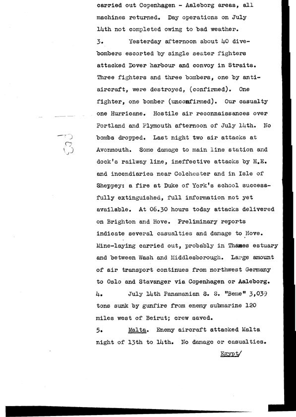 [a308p03.jpg] - Cont-Telegram dispatched from London re. military situation  7/15/40