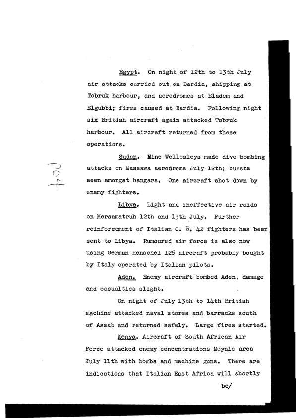 [a308p04.jpg] - Cont-Telegram dispatched from London re. military situation  7/15/40