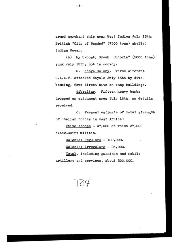 [a308t04.jpg] - Cont-Telegram dispatched from London re. military situation  7/19/20
