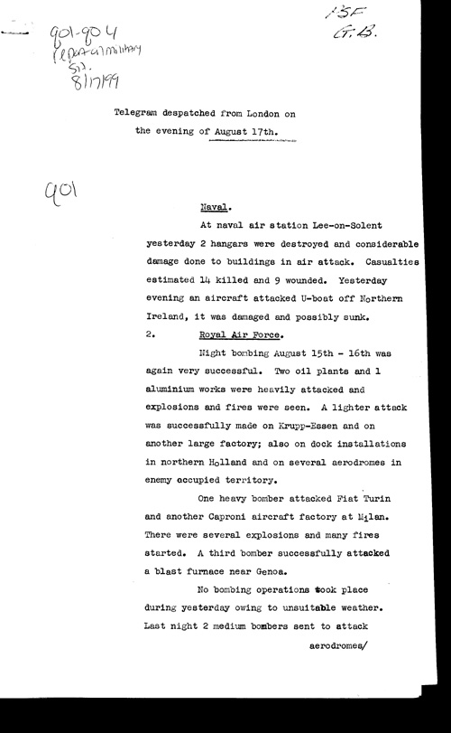 [a309q01.jpg] - Report on military situation 8/17/40