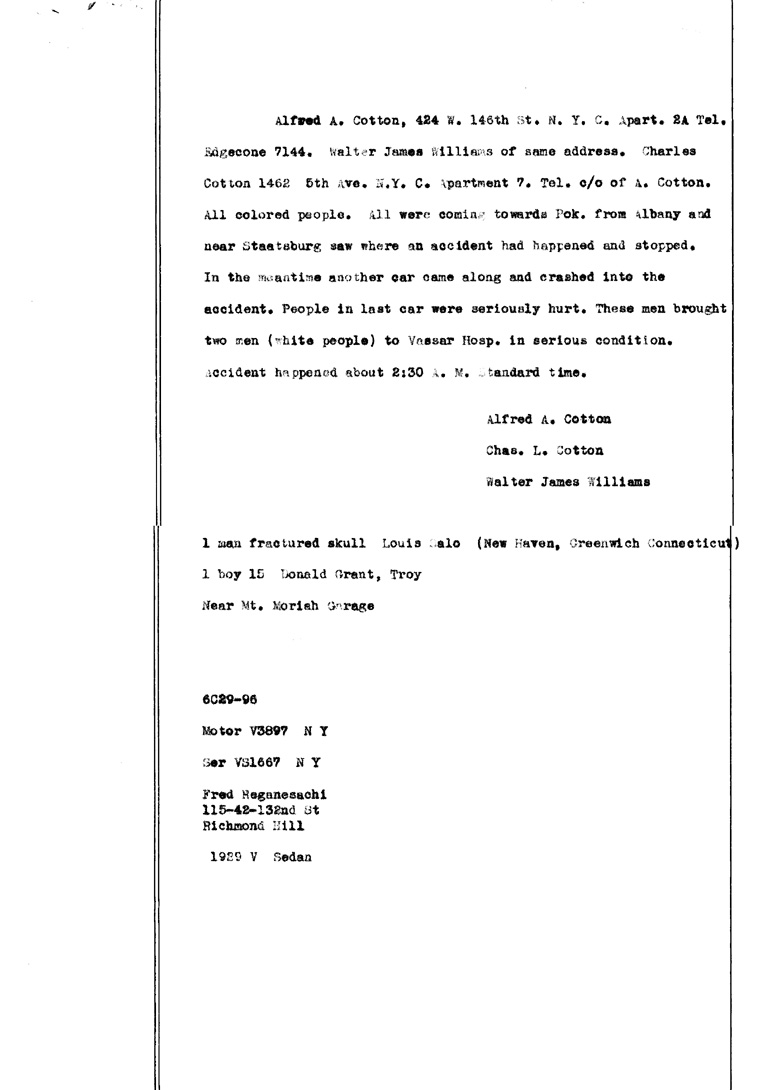 [a905ak04.jpg] - Report & statement by Mr. Mack of car accident between Rengeneschi & Roosevelts