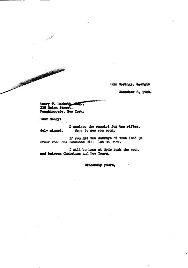 [a905ap01.jpg] - Letter to Hackett from FDR December 5, 1929