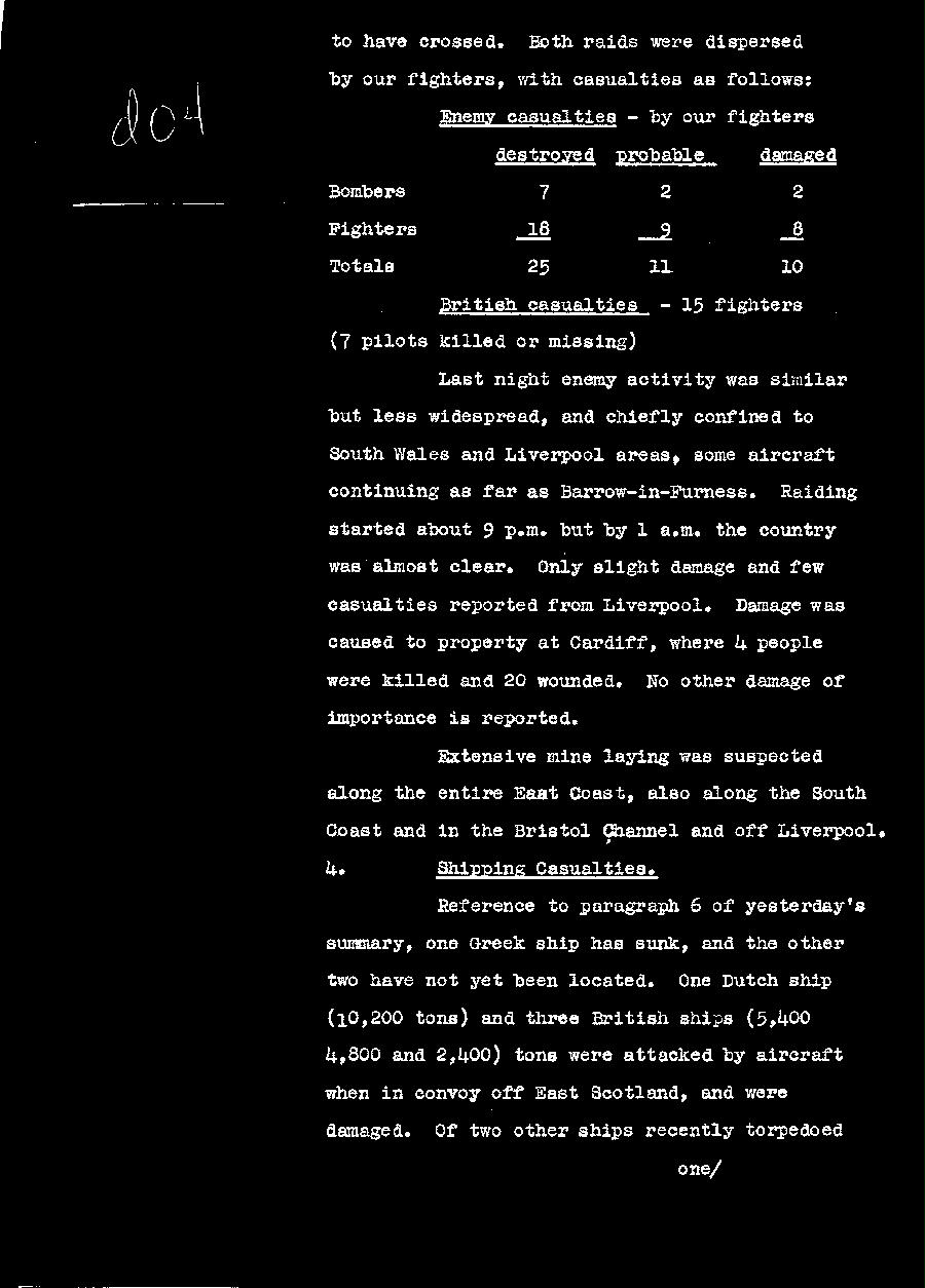 [a310d04.jpg] - Telegram dispatched from London re:military situation. 9/4/40 - Page 3