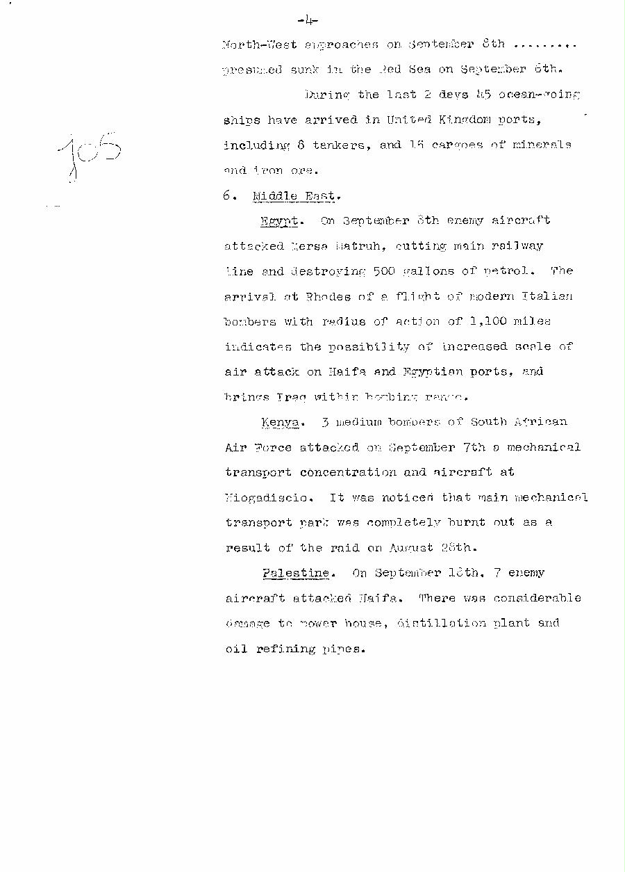 [a310j05.jpg] - Telegram dispatched from London re:military situation. 9/10/40 - Page 4