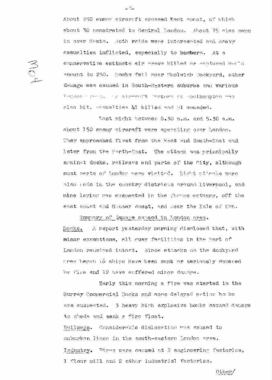 [a310m04.jpg] - Telegram dispatched from London re:military situation. 9/12/40 - Page 3