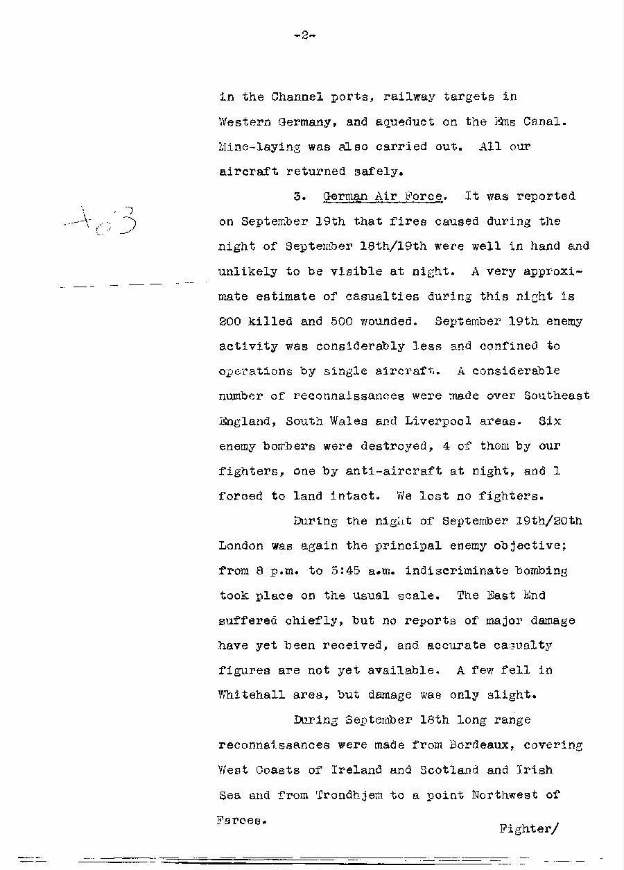 [a310t03.jpg] - Telegram dispatched from London re:military situation. 9/20/40 - Page 2