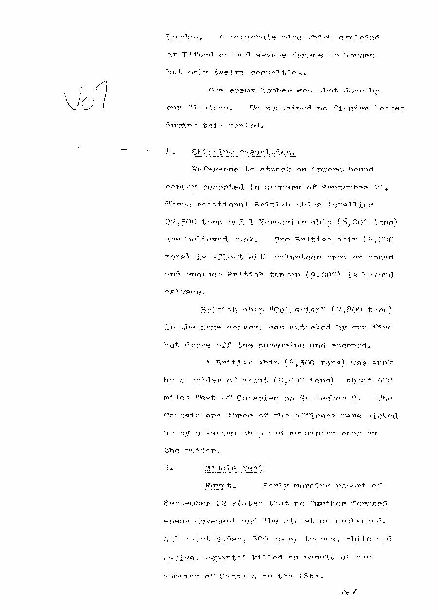 [a310v07.jpg] - Telegram dispatched from London re:military situation. 9/23/40 - Page 3