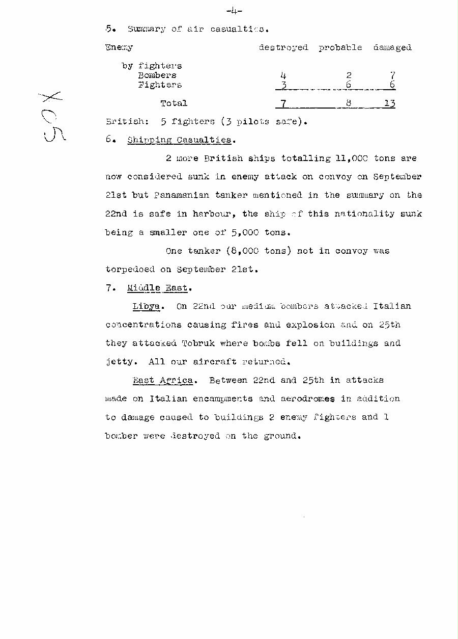 [a310x05.jpg] - Telegram dispatched from London re:military situation. 9/25/40 - Page 4