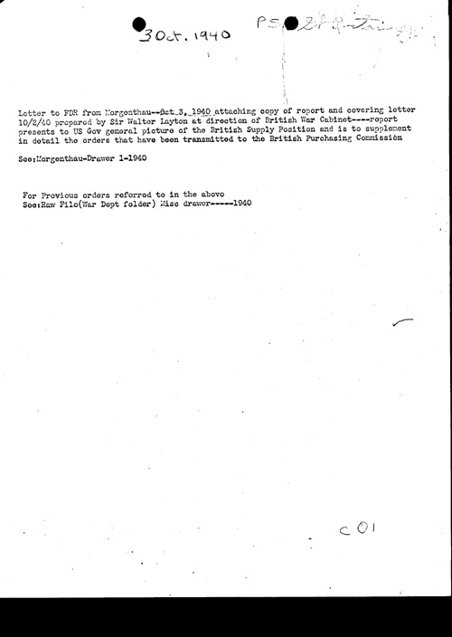 [a311c01.jpg] - Notice about Roosevelt/Morgenthau letter 10/3/40