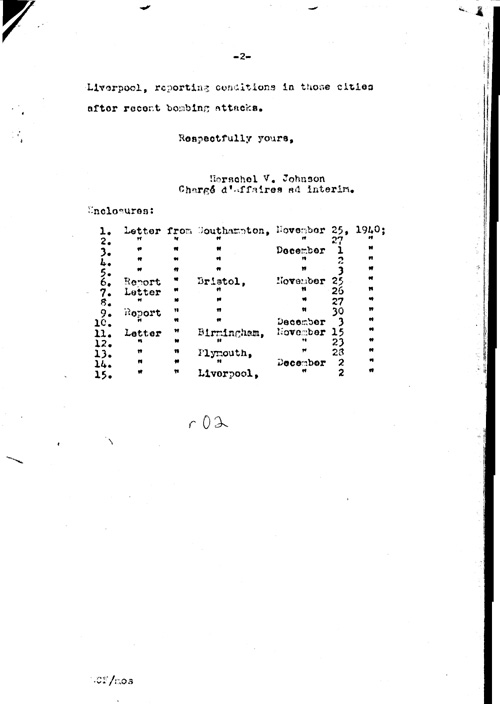 [a311r02.jpg] - Embassy report on Bomb damages in English cities 12/6/40