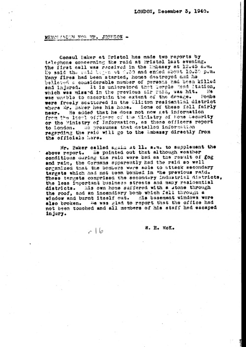 [a311r16.jpg] - Embassy report on Bomb damages in English cities 12/6/40