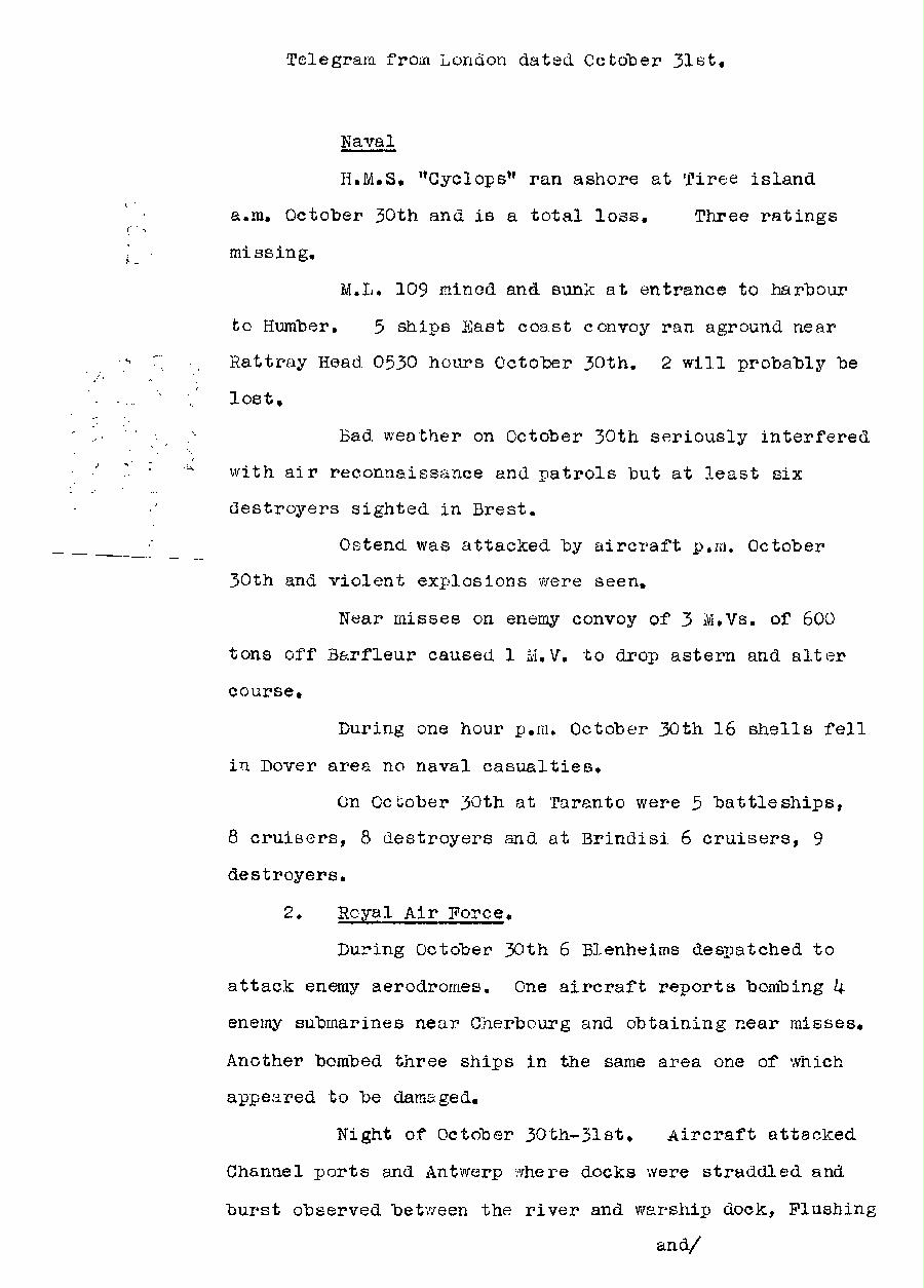 [a313a02.jpg] - Report from London on military situation 10/31/40 - Page 1
