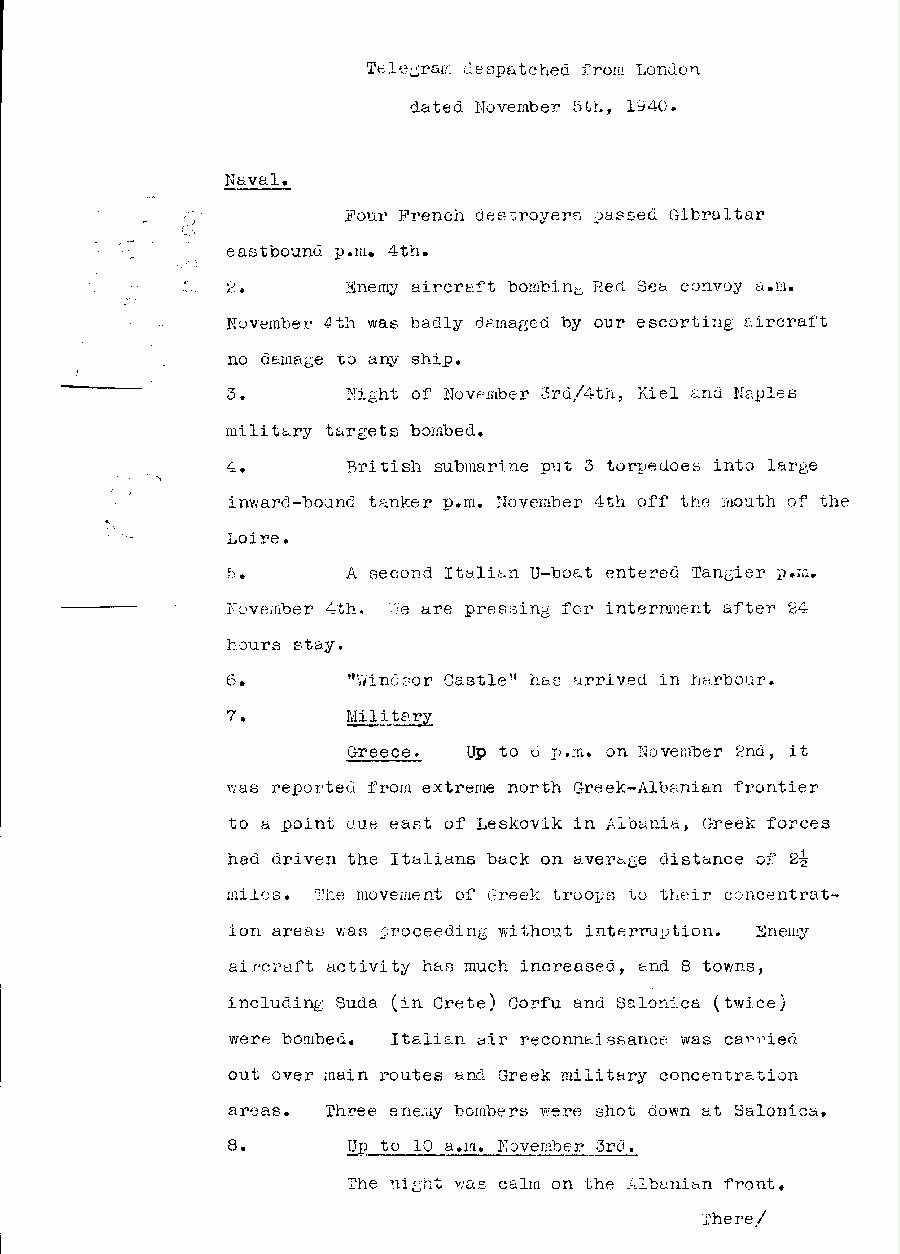 [a313f02.jpg] - Report from London on military situation 11/5/40 - Page 1