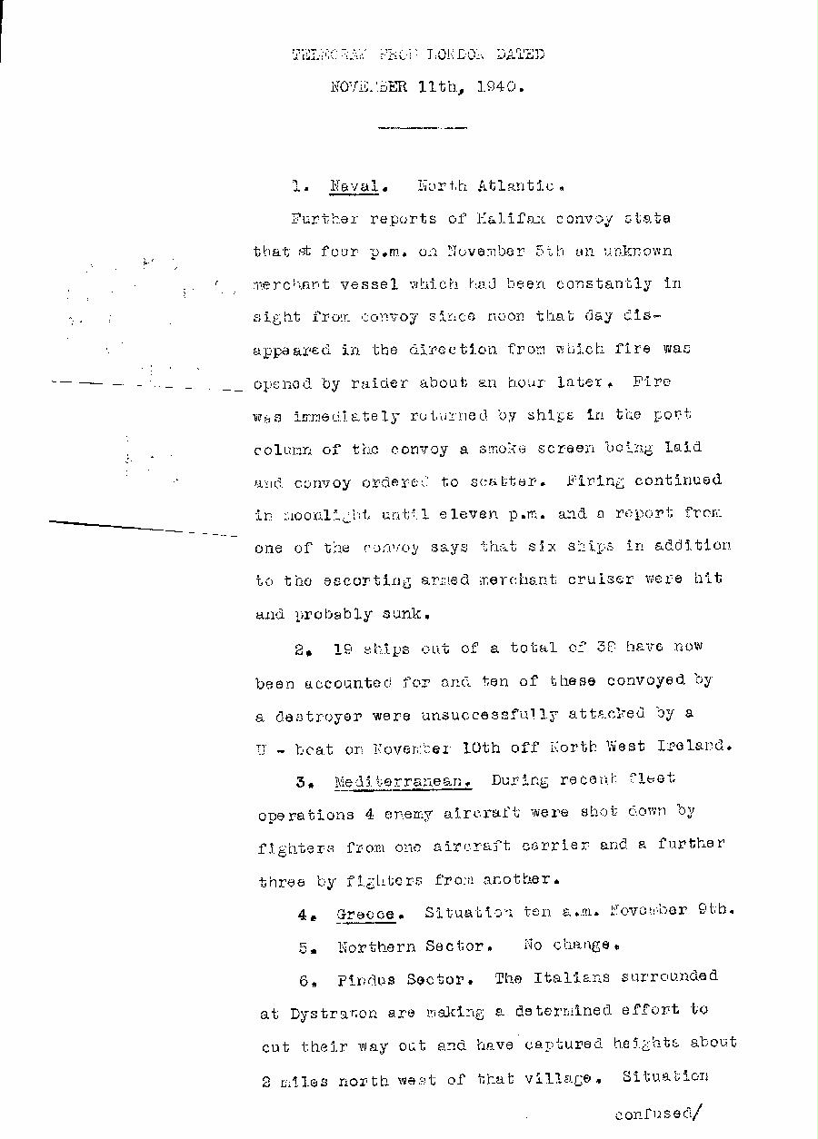 [a313k02.jpg] - Report from London on military situation 11/11/40 - Page 1